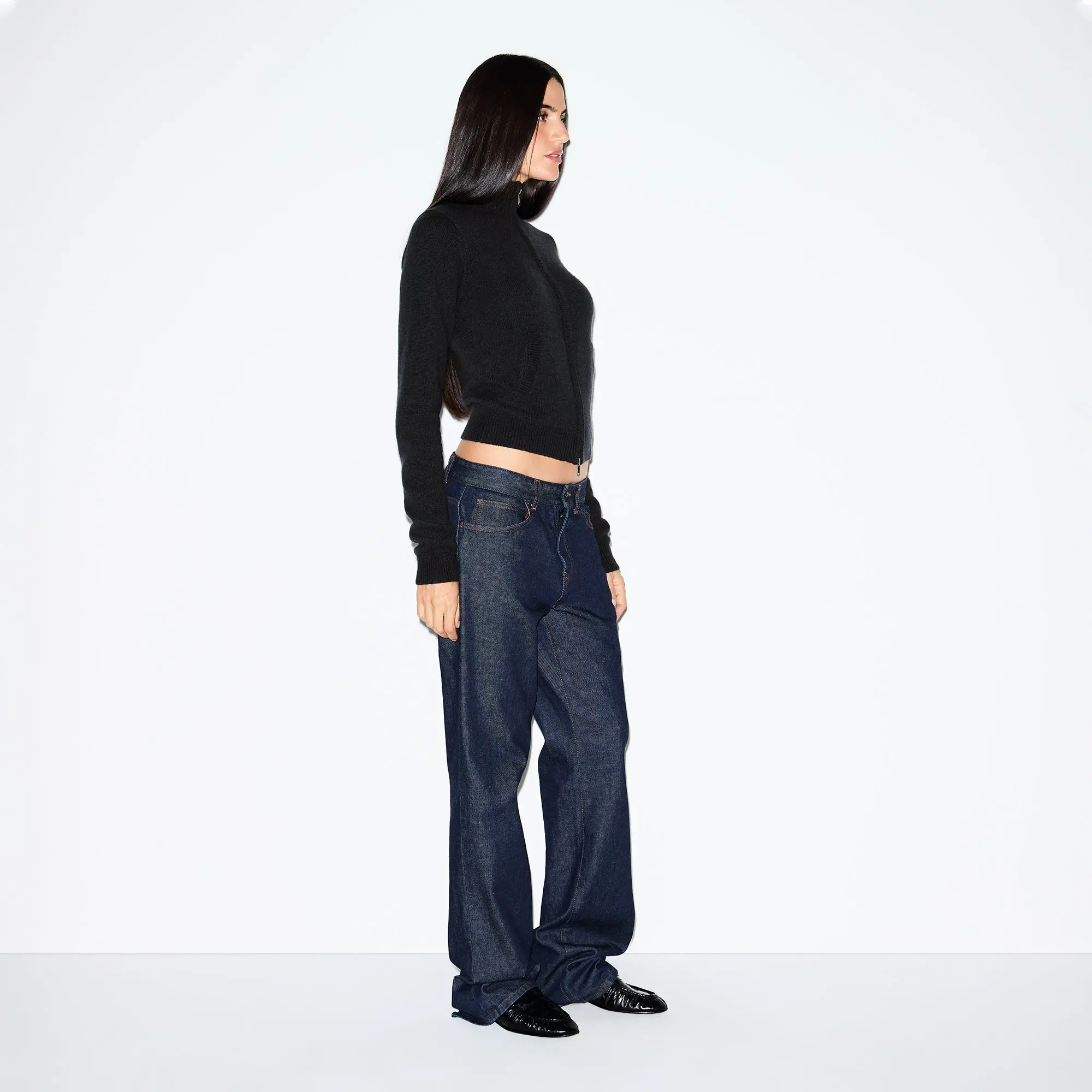 Zip Up Mock Neck Sweater - Image 3