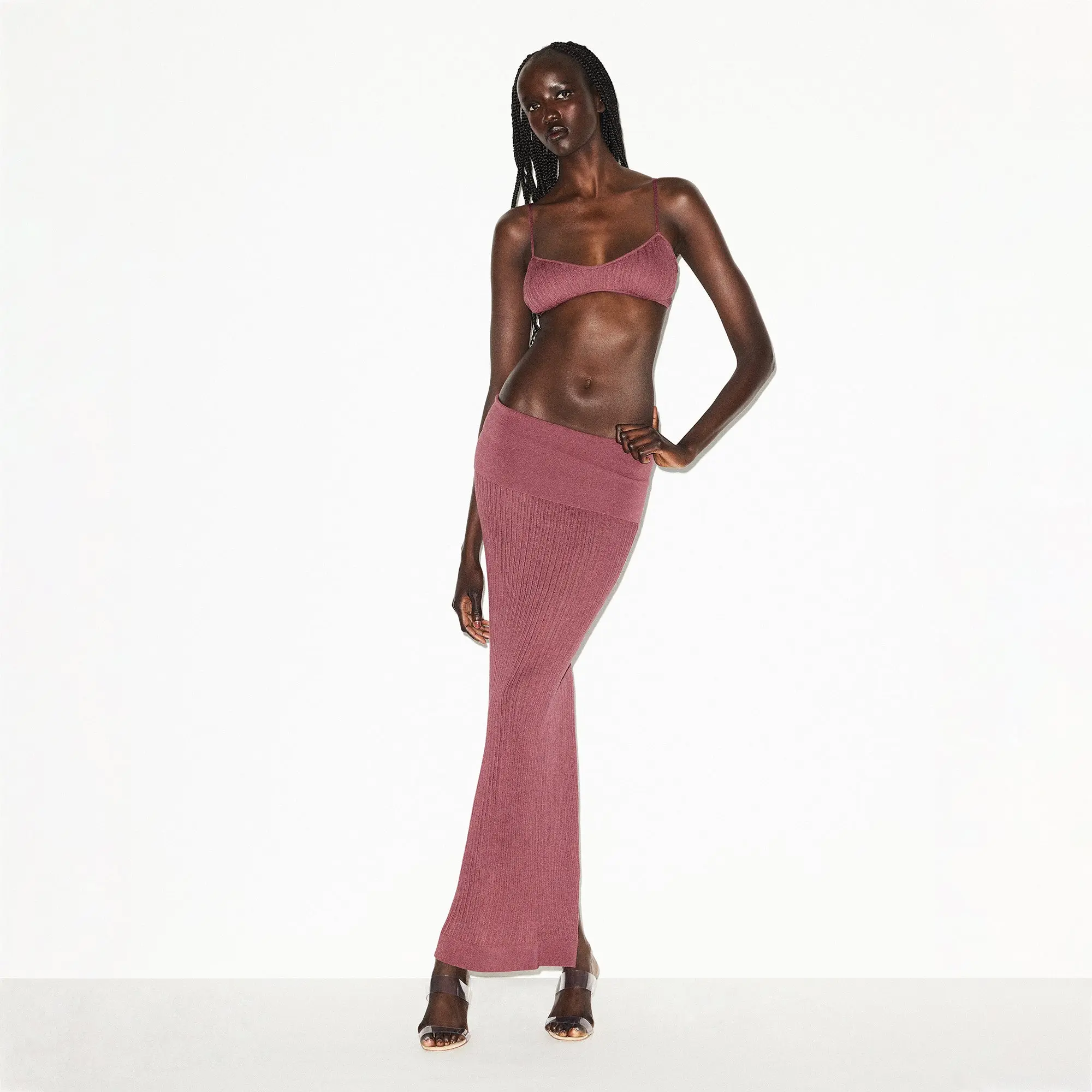 Foldover Long Skirt