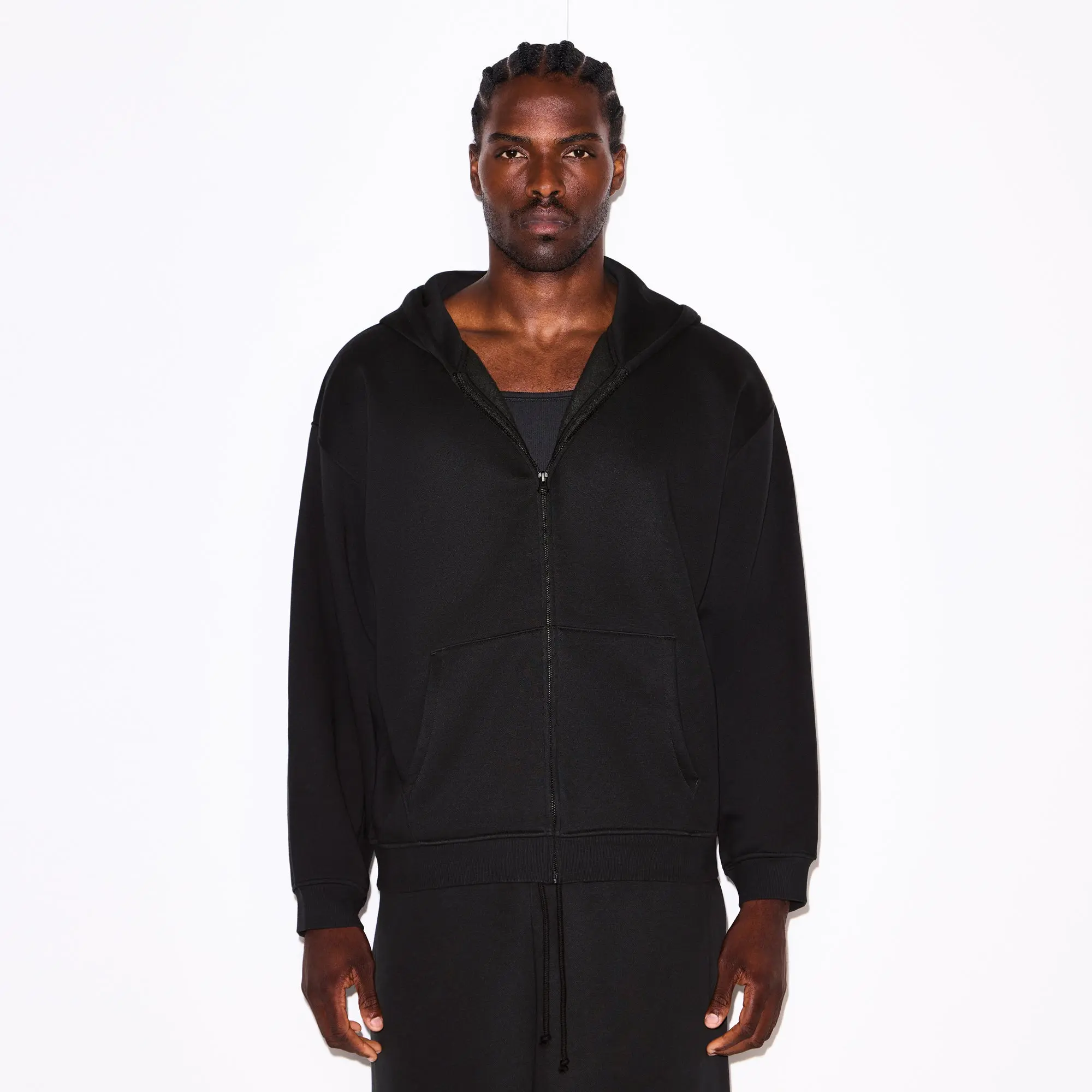 Mens Relaxed Zip Up Hoodie