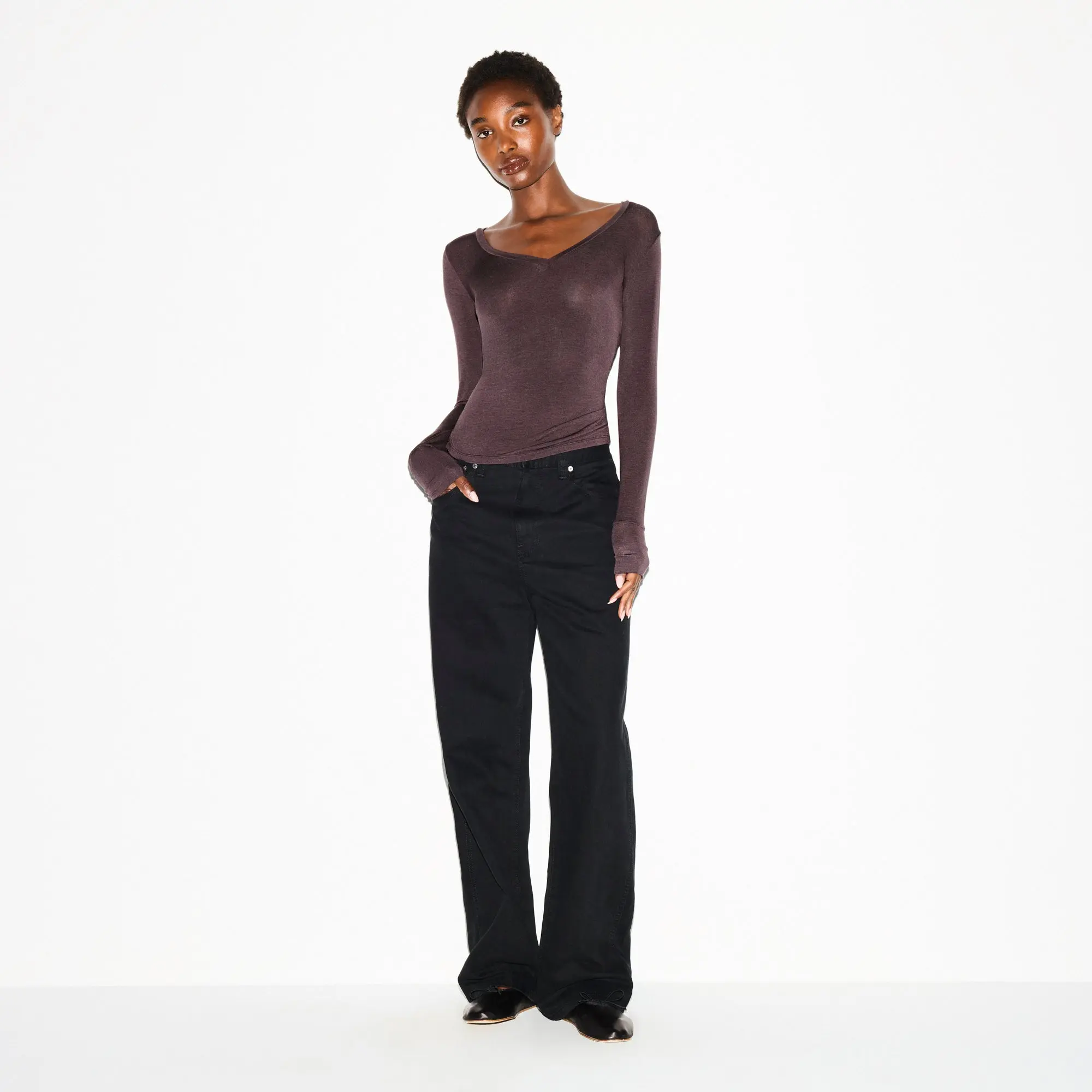 Long Sleeve V Neck