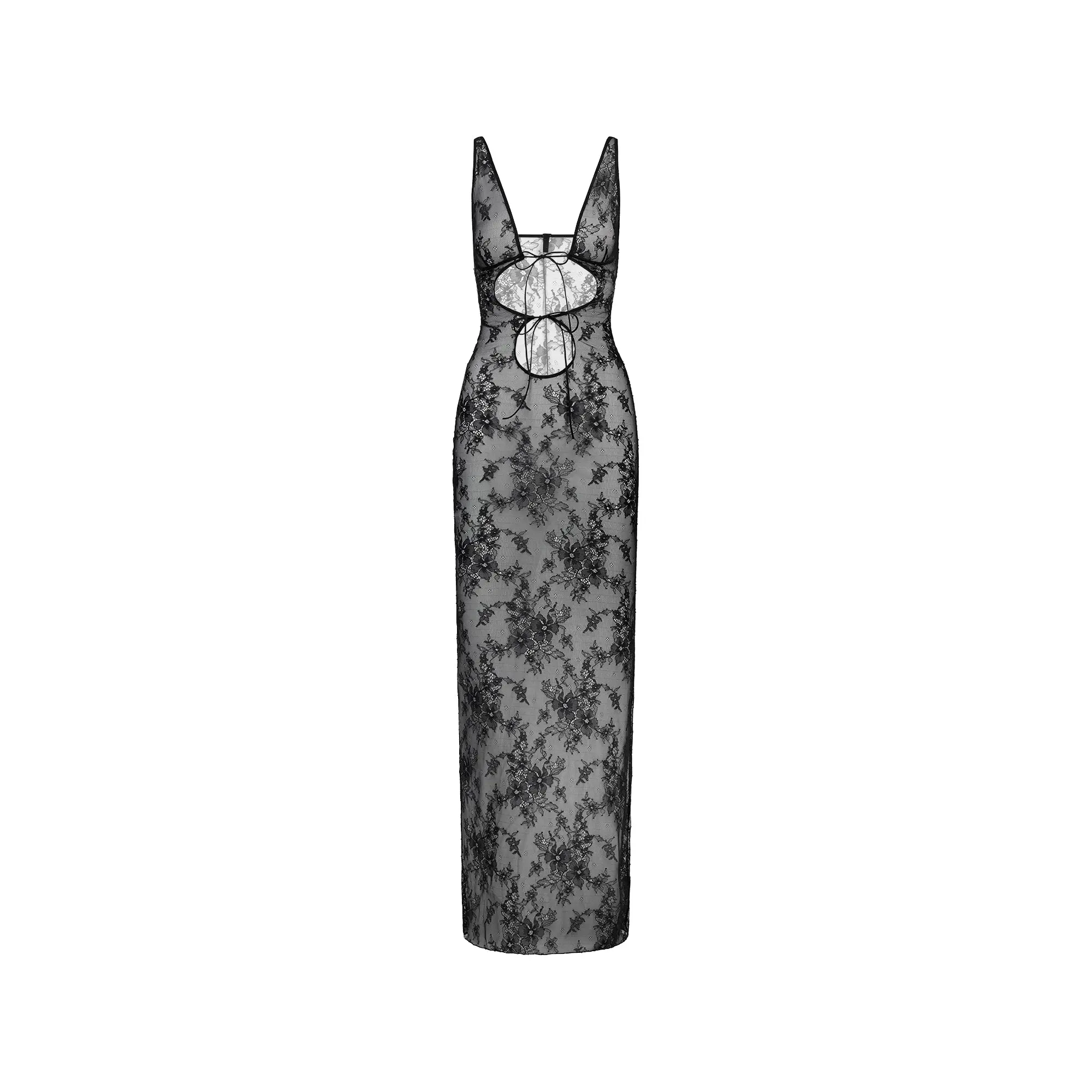 Tie Front Long Slip Dress - Image 6