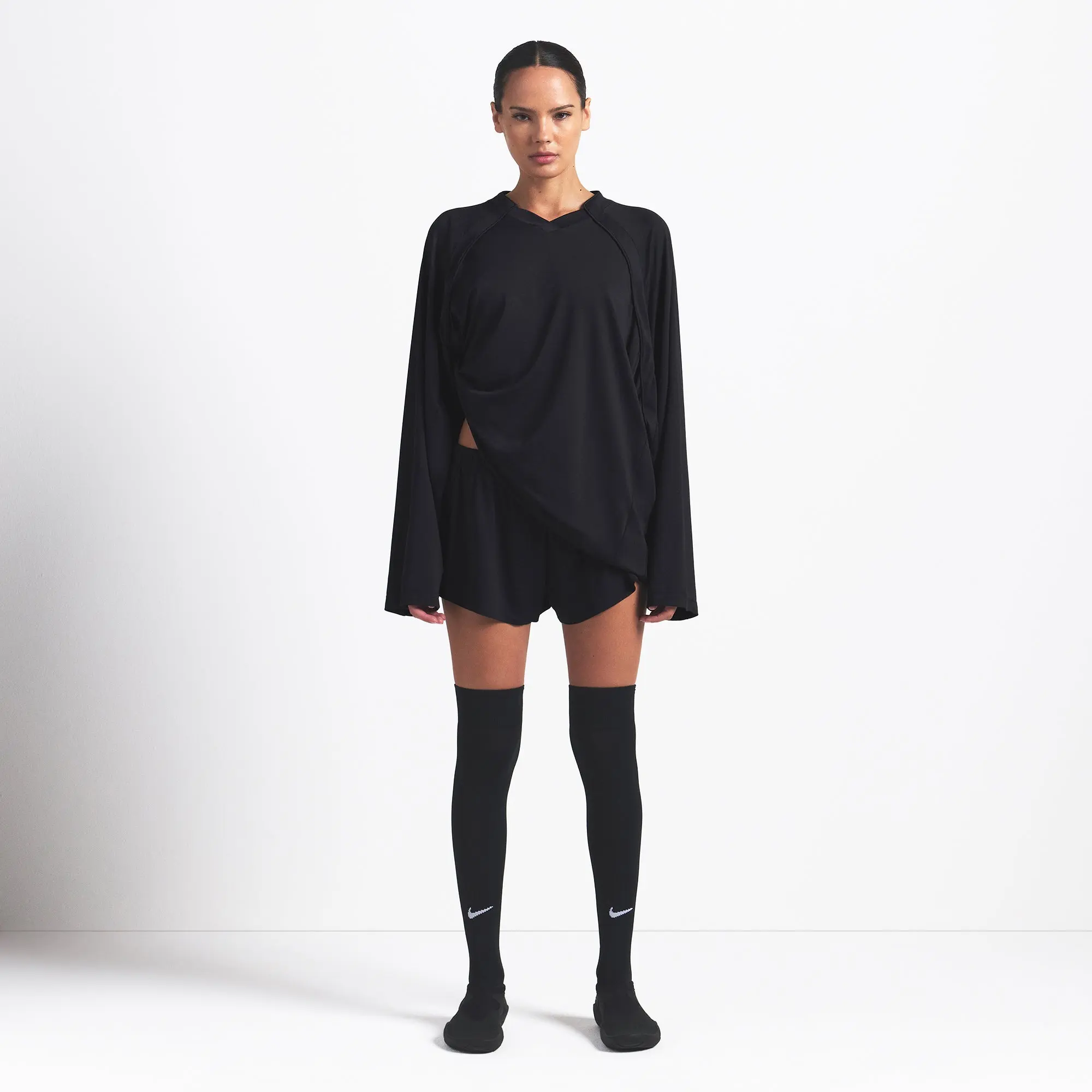 V-Neck Oversized Long Sleeve Top