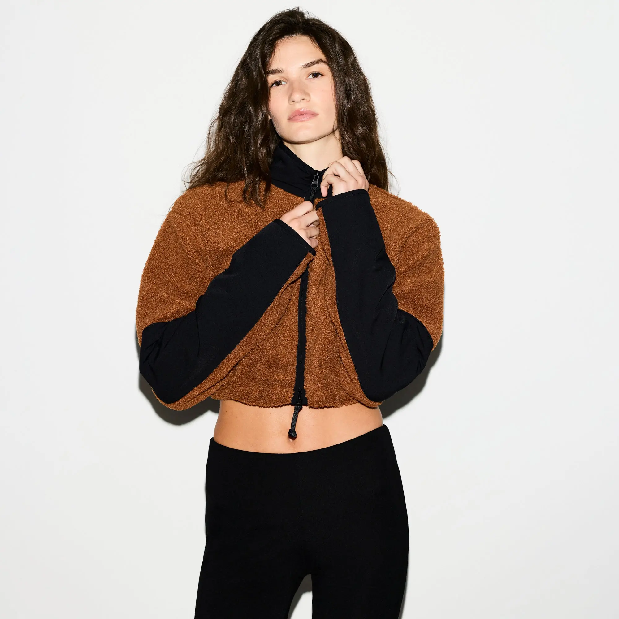 Funnel Neck Cropped Jacket - Image 3