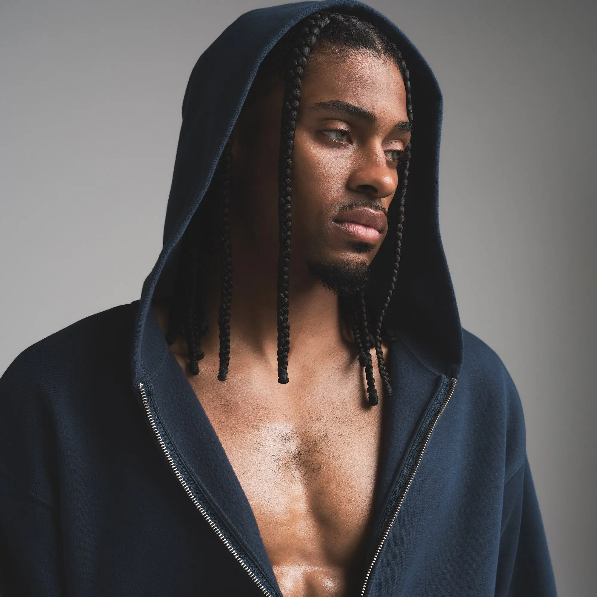 Mens Relaxed Zip Up Hoodie - Image 2