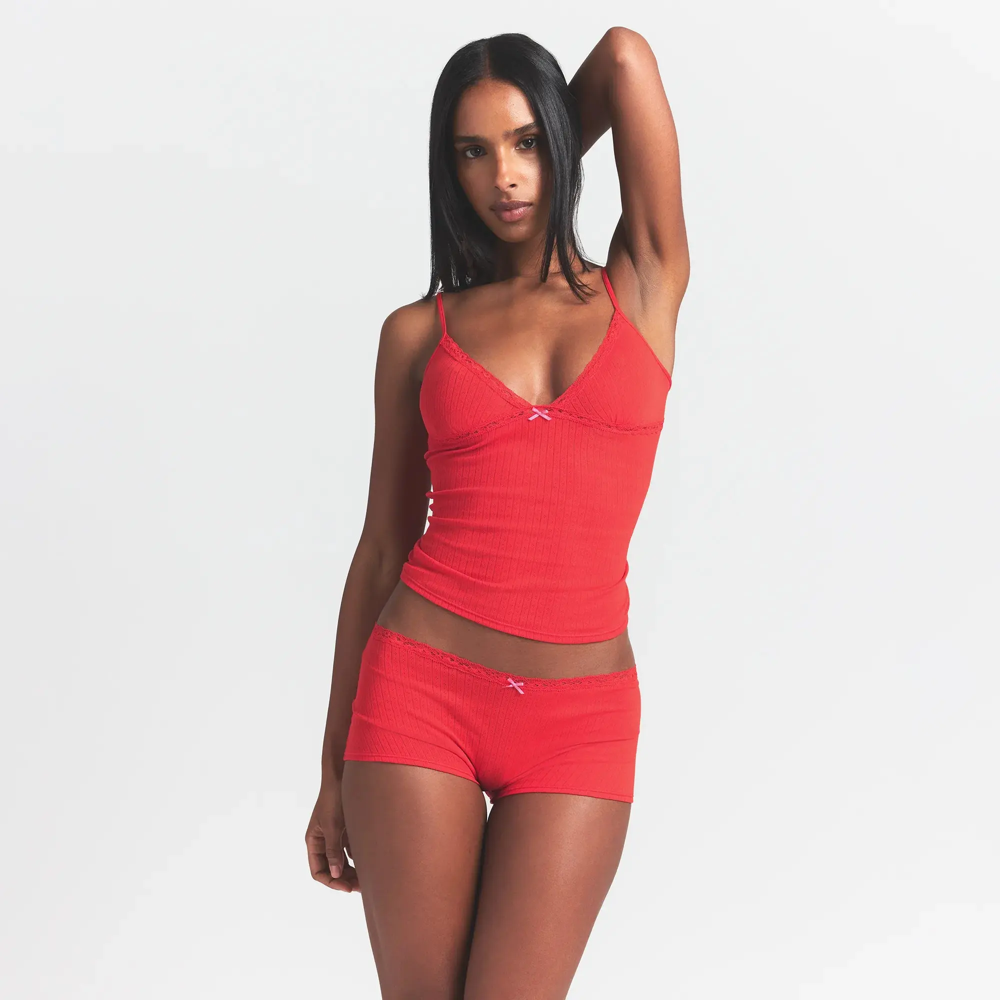Pointelle Lace Cami And Boy Short Set